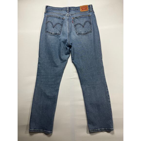 Levi's Women's Wedgie Straight Leg Button Fly Blue Denim Jeans - Size 31x28 - Picture 3 of 8